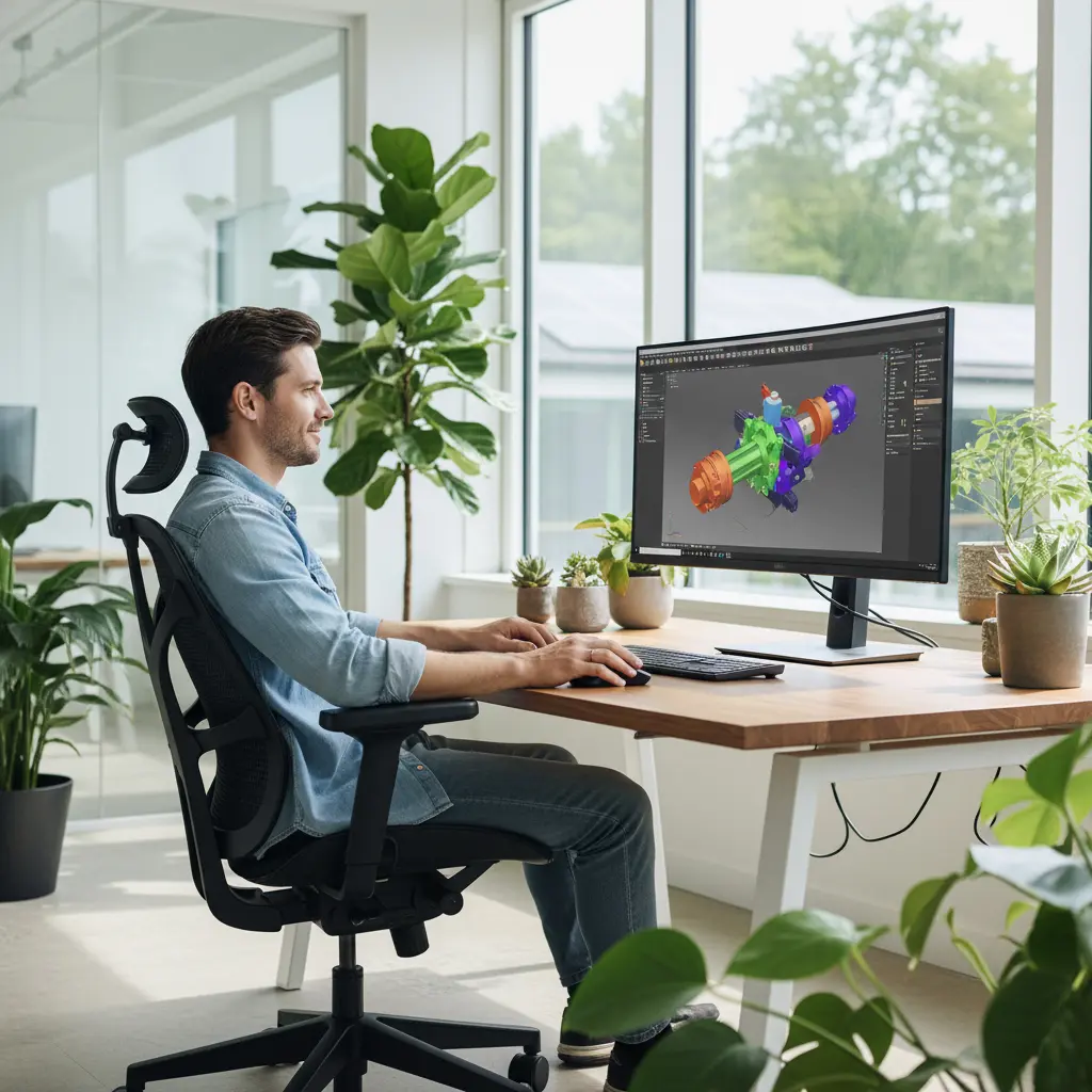 Engineer working in a CAD program